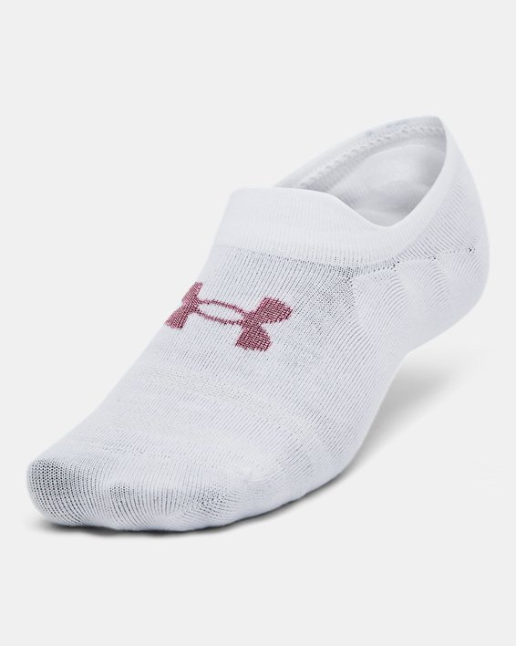 Unisex UA Essential 3-Pack Ultra Low Tab Socks in White image number 1